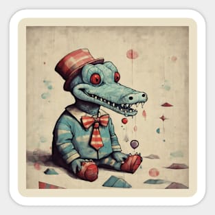 Crocodile cute retro Sticker